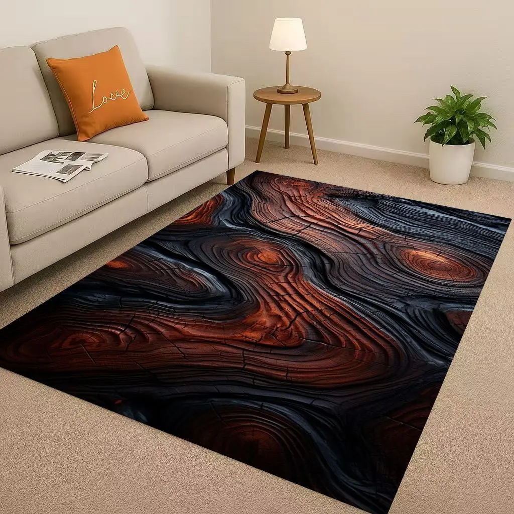 Home Textiles Rug - Tappeto Classico Effetto Legno Anelli di