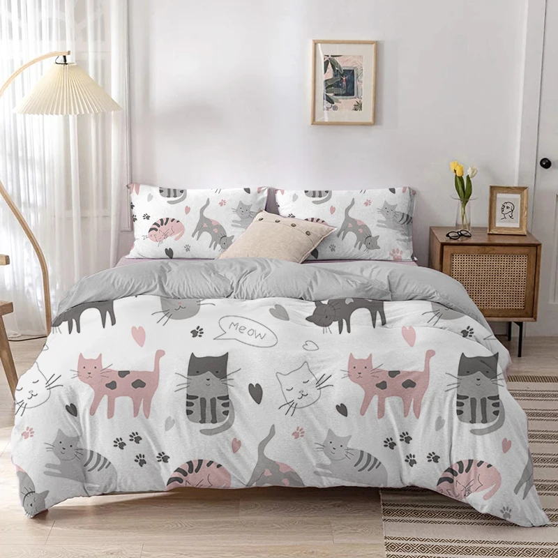 Set copripiumino Cartoon Cat S - Linen Duvet Cover recensione e prezzo