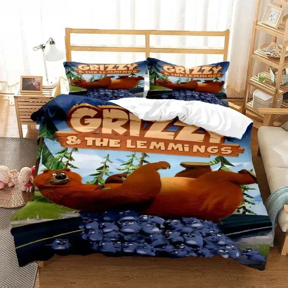 Grizzly & The Lemmings Cartoon - Linen Duvet Cover recensione e prezzo