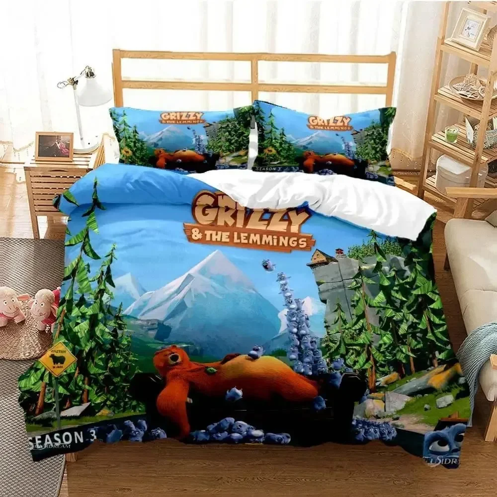 Grizzly & The Lemmings Cartoon - Linen Duvet Cover recensione e prezzo
