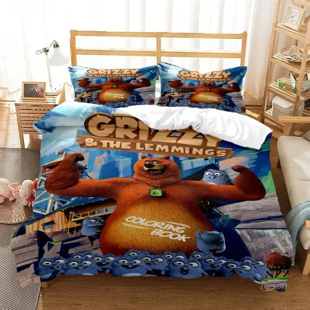 Grizzly & The Lemmings Cartoon - Linen Duvet Cover recensione e prezzo