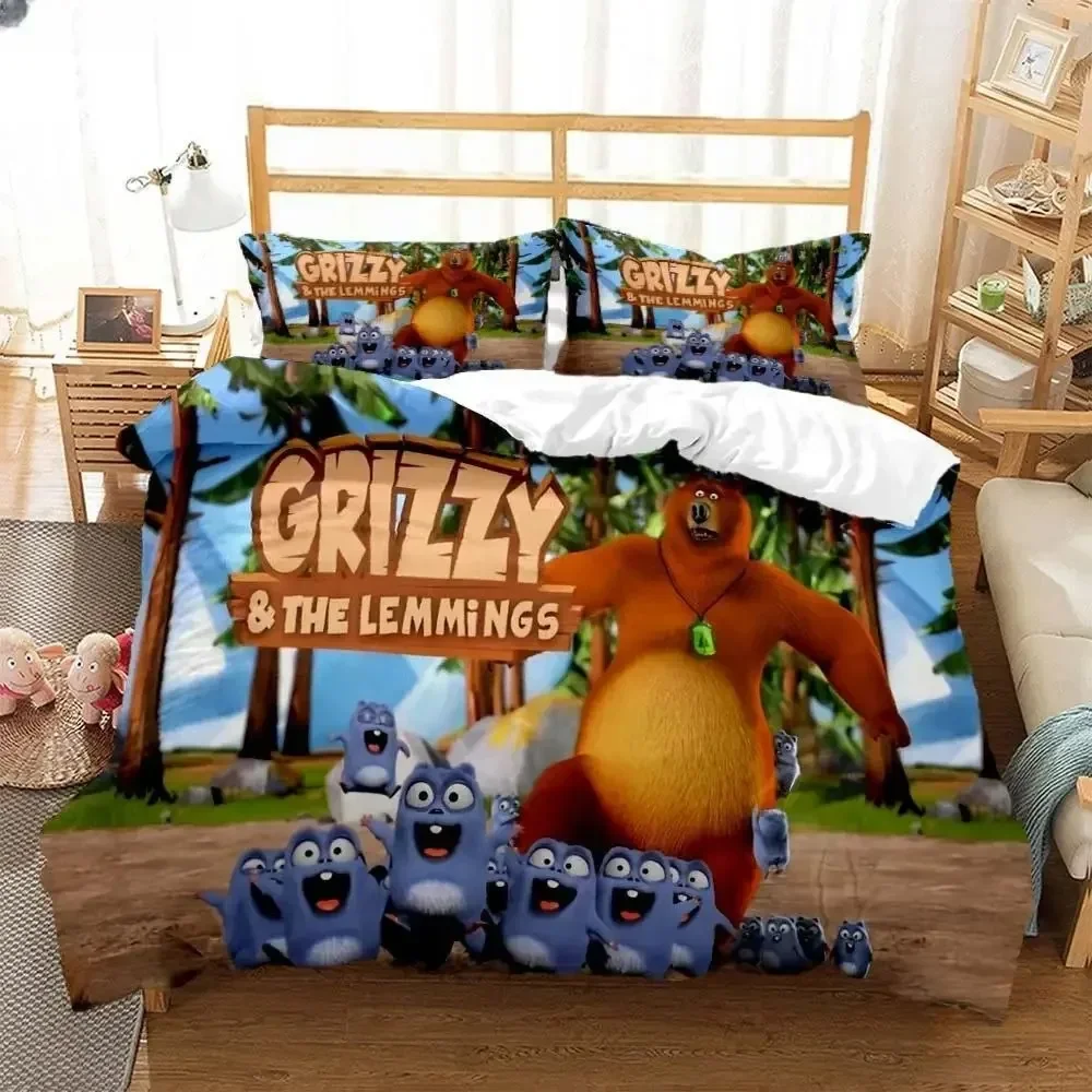 Grizzly & The Lemmings Cartoon - Linen Duvet Cover recensione e prezzo